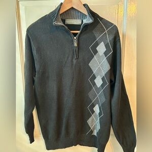 Oscar de la Renta Knit Quarter Zip Sweater Sz Medium